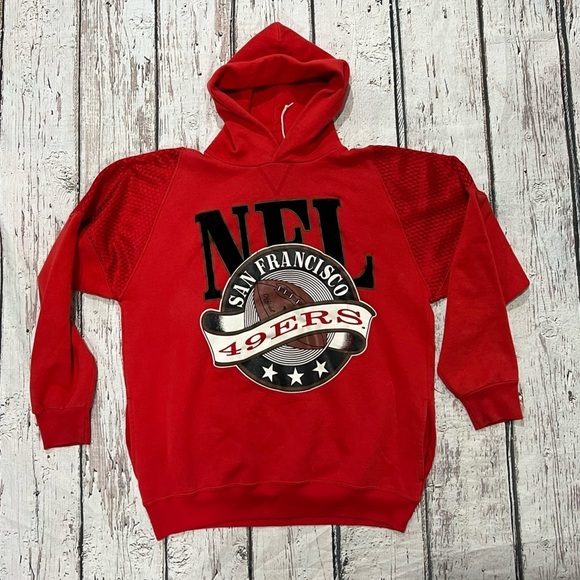 Vintage 1980s San Francisco 49ers NFL Football Hoodie Sports 80s Sweatshirt - Picture 1 of 8